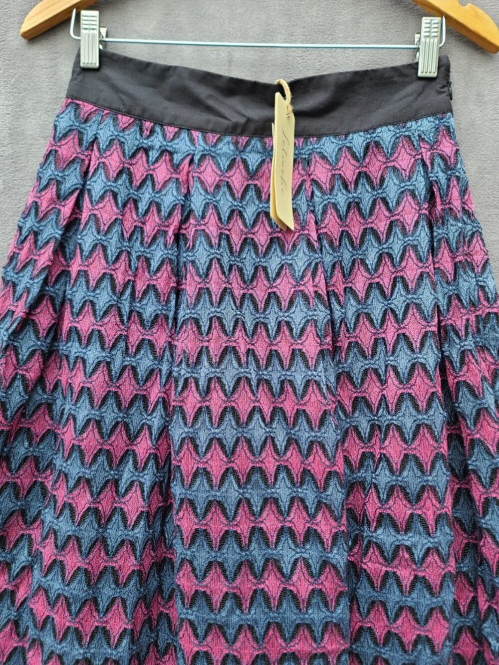 Anthropologie X Let Me Be Textured Maxi Skirt Sz S Blue Purple Lined Dressy NWT - Picture 9 of 11